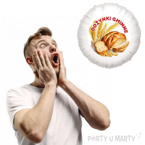 dekoracja na dozynki gminne balon foliowy klosy zboz i chleb ozdoba do girlandy 18 rnd