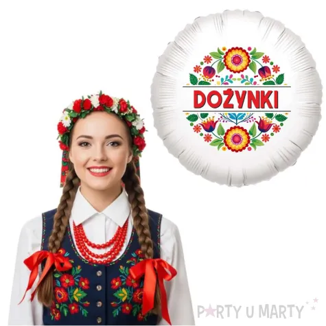dekoracja na dozynki gminne balon foliowy kwiaty ludowe ozdoba do girlandy 18 rnd