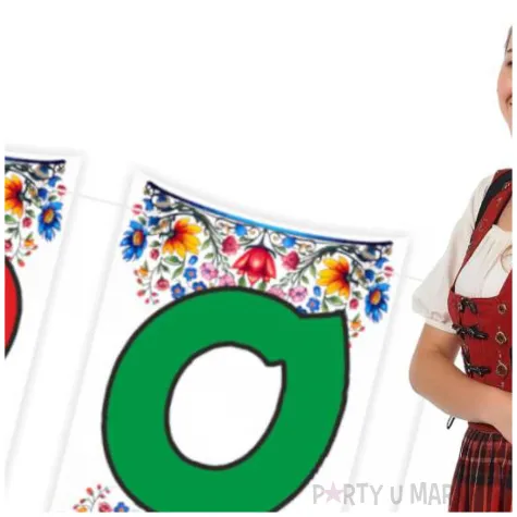 dekoracja na dozynki gminne baner girlanda papierowa kwiaty ludowe