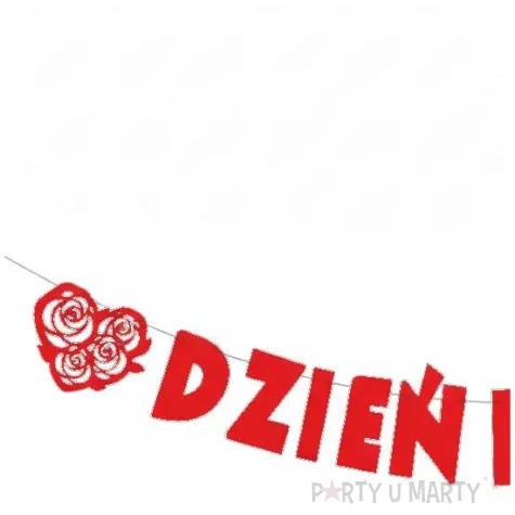 dekoracja na dzien kobiet 8 marca baner girlanda papierowa azurowe roze do szkoly pracy 2 m