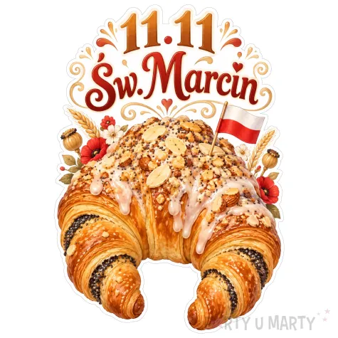 dekoracja na dzien swietego marcina 11 listopada plakat rogal swietomarcinski do szkoly klasy