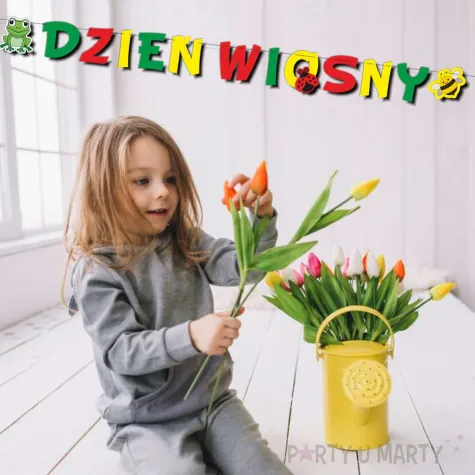 dekoracja na dzien wiosny do szkoly przedszkola baner girlanda papierowa 2 5 m