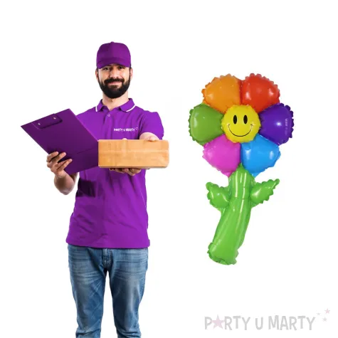 dekoracja na dzien wiosny dzien dziecka balon foliowy teczowy kwiatek do przedszkola 15 shp