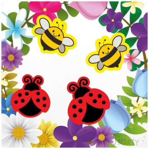 dekoracja na dzien wiosny wiosna kolorowe kwiatki 18 rnd