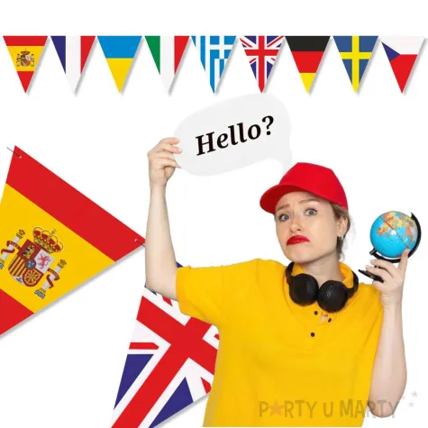 dekoracja na europejski dzien jezykow baner flagi girlanda papierowa do szkoly 3 6 m