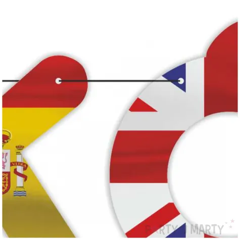 dekoracja na europejski dzien jezykow baner flagi girlanda papierowa do szkoly 3 m