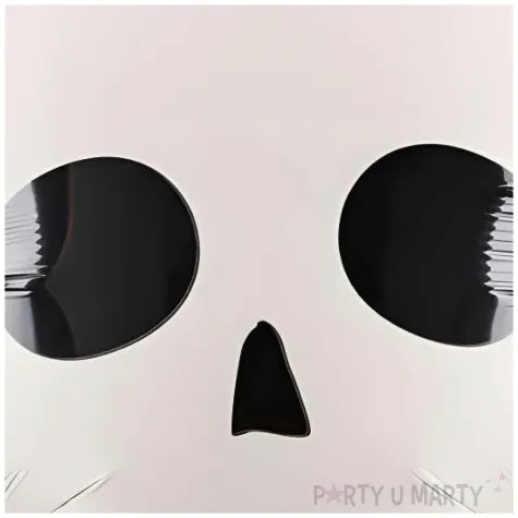 dekoracja na halloweem balon foliowy czaszka kosciotrupa kremowa 21 shp