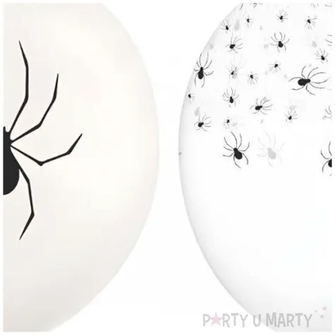 dekoracja na halloween balony pajaki biale transparentne do girlandy 12 50 szt