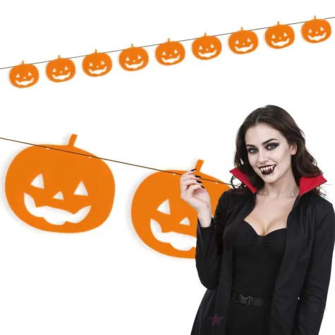 dekoracja na halloween baner girlanda papierowa dynie do powieszenia 3 6 m