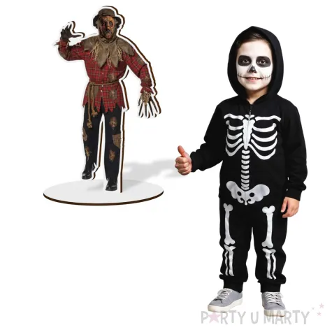 dekoracja na halloween drewniana figurka strach na wroble do postawienia 15 cm
