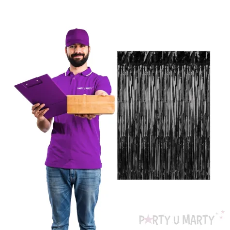 dekoracja na halloween kurtyna na drzwi classic czarna 250x90 cm