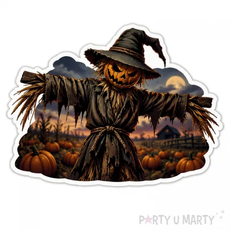 dekoracja na halloween plakat na okno drzwi straszna dynia ozdoba halloweenowa do powieszenia