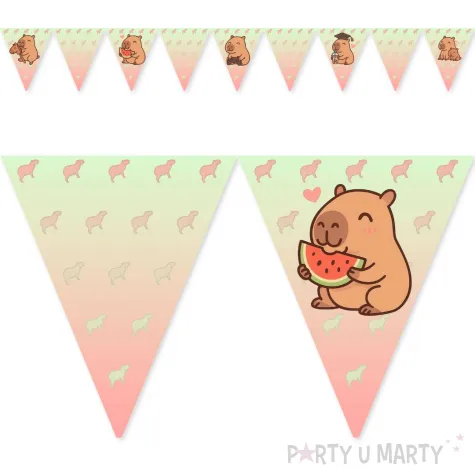 dekoracja na impreze urodzinowa z kapibarami rozowa kolorowa 110 cm