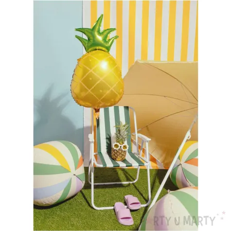 dekoracja na impreze w stylu hawajskim urodziny balon foliowy ananas owoc tropikalny 32