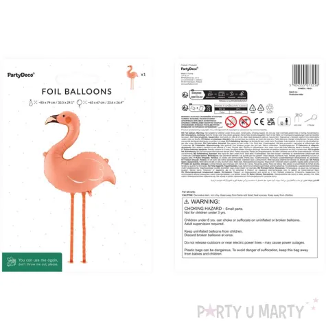 dekoracja na impreze w stylu hawajskim urodziny chodzacy balon foliowy flaming 33 5