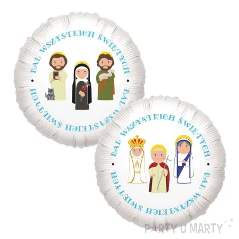 dekoracja na jaselka balon foliowy bal wszystkich swietych bialy 18 rnd
