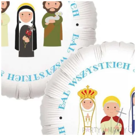 dekoracja na jaselka balon foliowy bal wszystkich swietych bialy 18 rnd