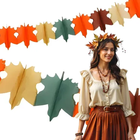 dekoracja na jesien girlanda bibulowa liscie do szkoly przedszkola pory roku 3 m