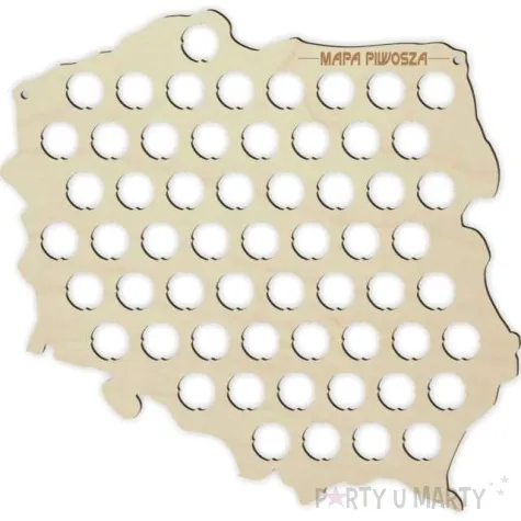 dekoracja na kapsle mapa piwosza drewno 41x40 cm
