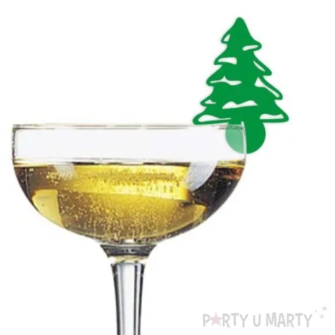 dekoracja na kieliszki choinka 10 szt