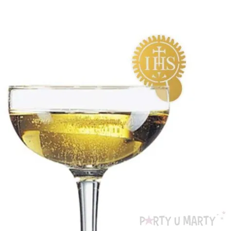 dekoracja na kieliszki ihs zlota 10 szt
