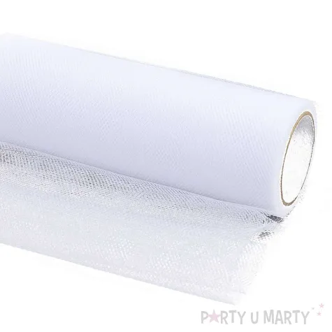 dekoracja na komunie slub chrzest tiul gladki bialy partydeco 0 30 x 9 m