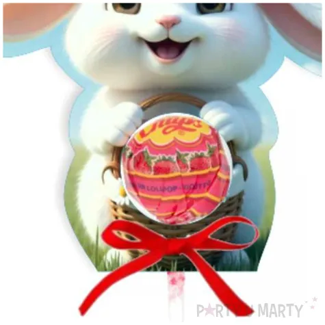 dekoracja na lizaka krolik i pisanki prezent na wielkanoc upominek na zajaca 5 szt