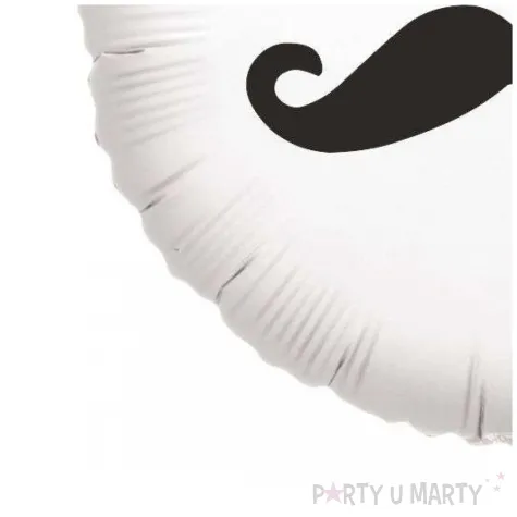 dekoracja na movember balon foliowy wasy bialy do girlandy 18 rnd
