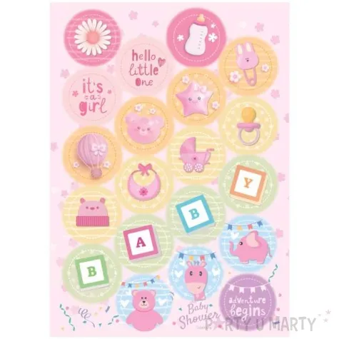 dekoracja na muffinki baby shower girl its a girl oplatki mix dekora 3 4 cm