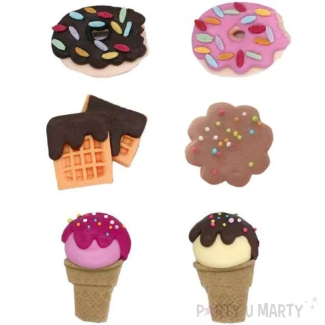dekoracja na muffinki ciasteczka lody kolorowa dekora 6 szt