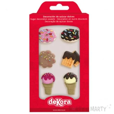 dekoracja na muffinki ciasteczka lody kolorowa dekora 6 szt