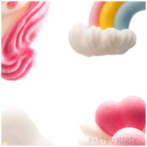 dekoracja na muffinki cukrowy jednorozec mix dekora 8 szt