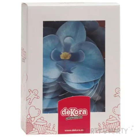 dekoracja na muffinki duza orchidea granatowa dekora 10 szt