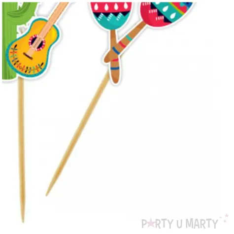 dekoracja na muffinki na impreze w stylu meksykanskim pikery na babeczki lato w meksyku