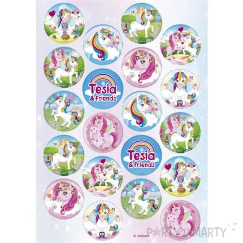 dekoracja na muffinki oplatek unicorn tesia friends dekora 3 4 cm 20 szt