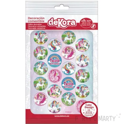 dekoracja na muffinki oplatek unicorn tesia friends dekora 3 4 cm 20 szt