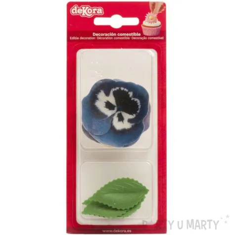 dekoracja na muffinki oplatki bratki kolorowa dekora 11 szt