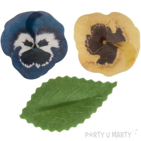 dekoracja na muffinki oplatki bratki kolorowa dekora 15 szt