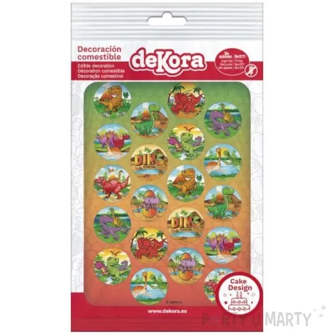 dekoracja na muffinki oplatki dinozaury 3 4 cm dekora 20 szt