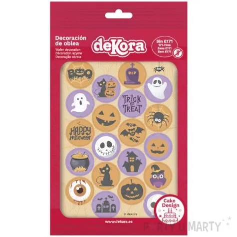 dekoracja na muffinki oplatki halloweenowe dekora 3 4 cm