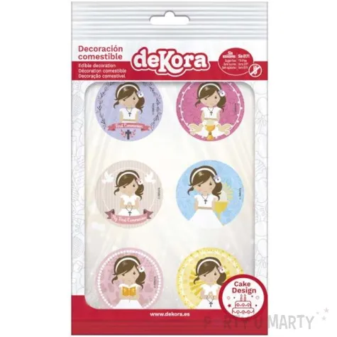 dekoracja na muffinki oplatki komunia dziewczyny dekora 5 8 cm 6 szt