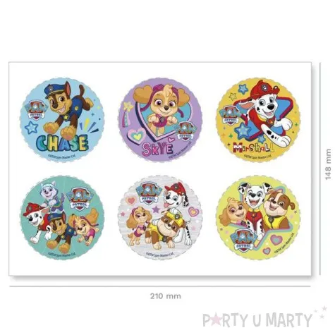 dekoracja na muffinki oplatki paw patrol 5 8 cm dekora 6 szt