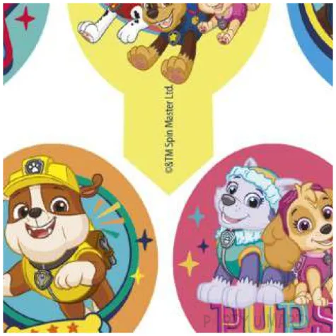 dekoracja na muffinki oplatki paw patrol 6 5cm dekora 20szt