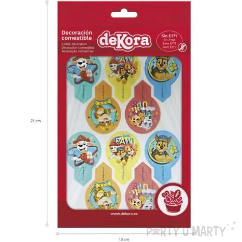 dekoracja na muffinki oplatki paw patrol 6 5cm dekora 20szt