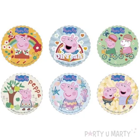 dekoracja na muffinki oplatki swinka peppa 5 8 cm dekora 6 szt