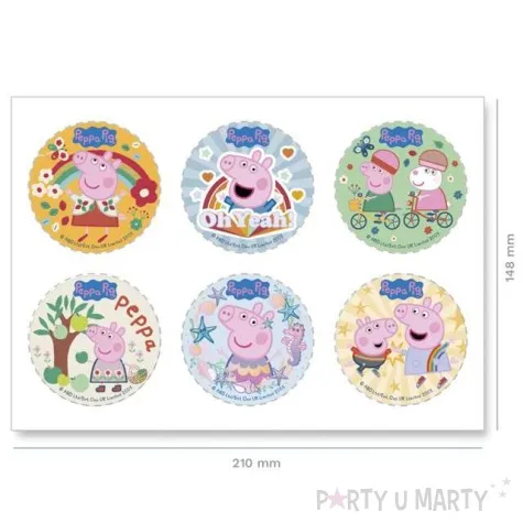 dekoracja na muffinki oplatki swinka peppa 5 8 cm dekora 6 szt