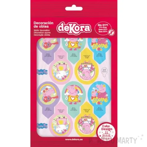 dekoracja na muffinki swinka peppa dekora 20 szt