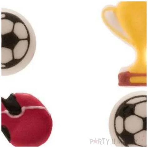 dekoracja na muffinki zestaw pilkarski kolorowa dekora 8 szt