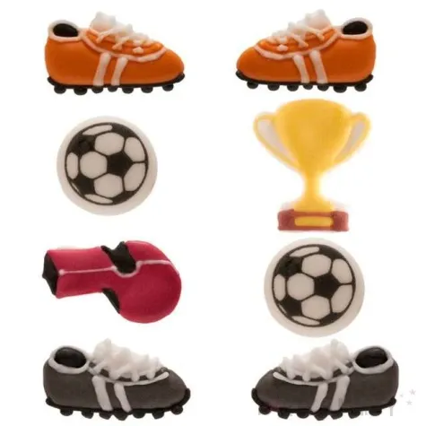 dekoracja na muffinki zestaw pilkarski kolorowa dekora 8 szt