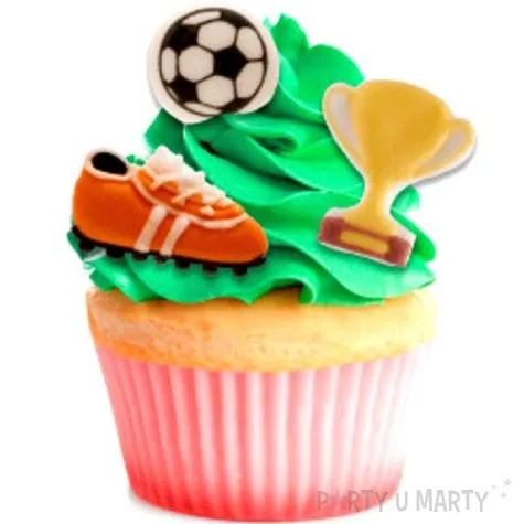 dekoracja na muffinki zestaw pilkarski kolorowa dekora 8 szt